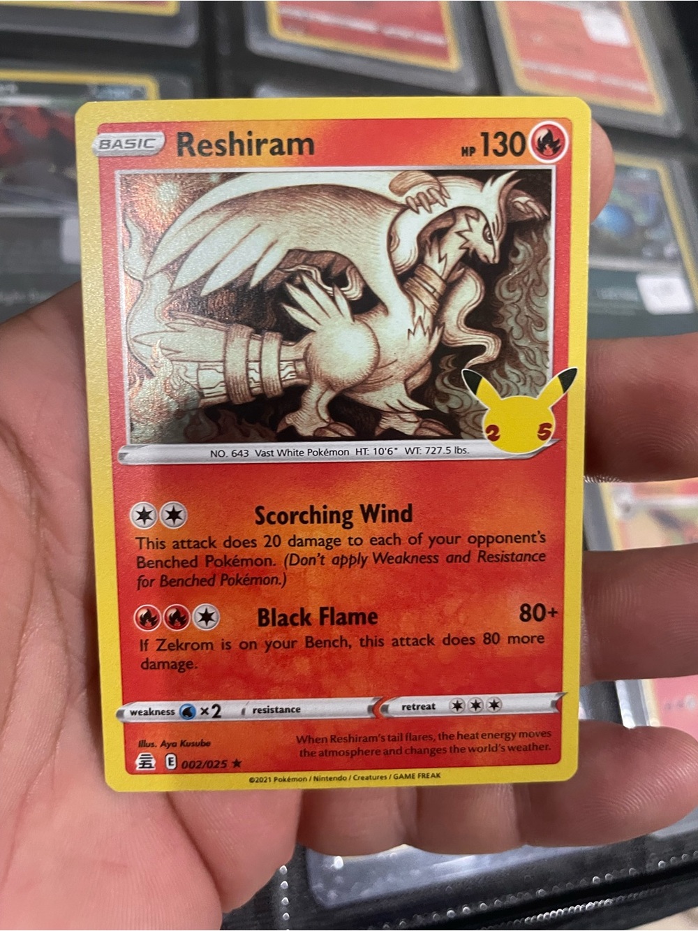 Reshiram Halo Pokemon card